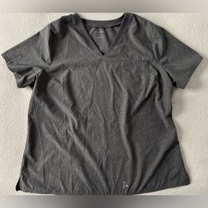 Jaanuu scrubs short sleeve top, medium gray. Women’s size XL